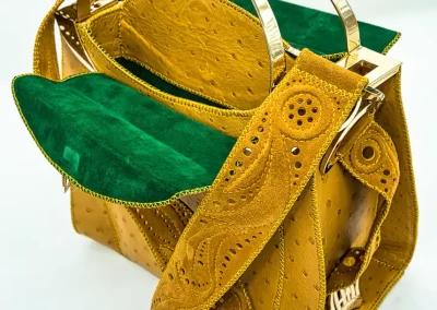 DOROTEA Borsa fatta a mano pelle oro artigianale novara milano