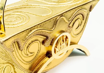 01 TEODORA Borsa fatta a mano pelle oro artigianale novara milano
