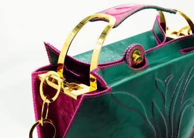 01 BRIGIDA 010124 Borsa fatta a mano pelle oro artigianale novara milano