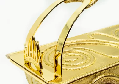 01 TEODORA Borsa fatta a mano pelle oro artigianale novara milano