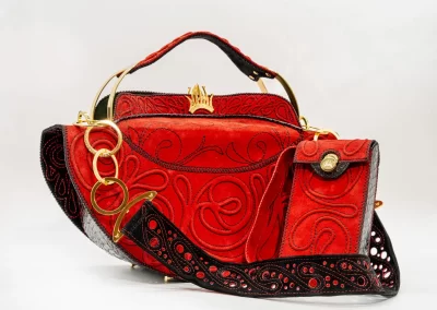 VALENTYNA 010124 Borsa fatta a mano pelle oro artigianale novara milano