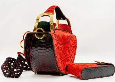 VALENTYNA 010124 Borsa fatta a mano pelle oro artigianale novara milano