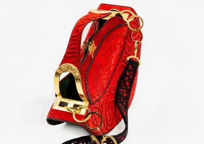 VALENTYNA 010124 Borsa fatta a mano pelle oro artigianale novara milano