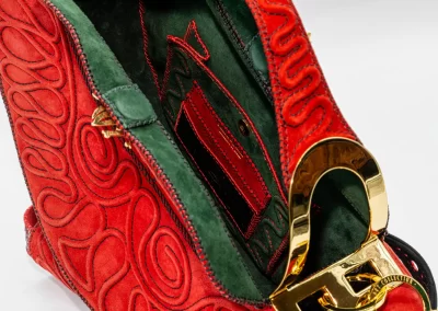 VALENTYNA 010124 Borsa fatta a mano pelle oro artigianale novara milano