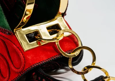 VALENTYNA 010124 Borsa fatta a mano pelle oro artigianale novara milano